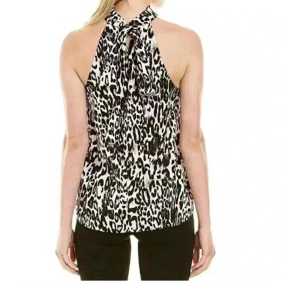 Milly Emma Blouse Leopard Print Sleeveless Halter Top Blouse Petite NEW 1078 - Picture 2 of 7